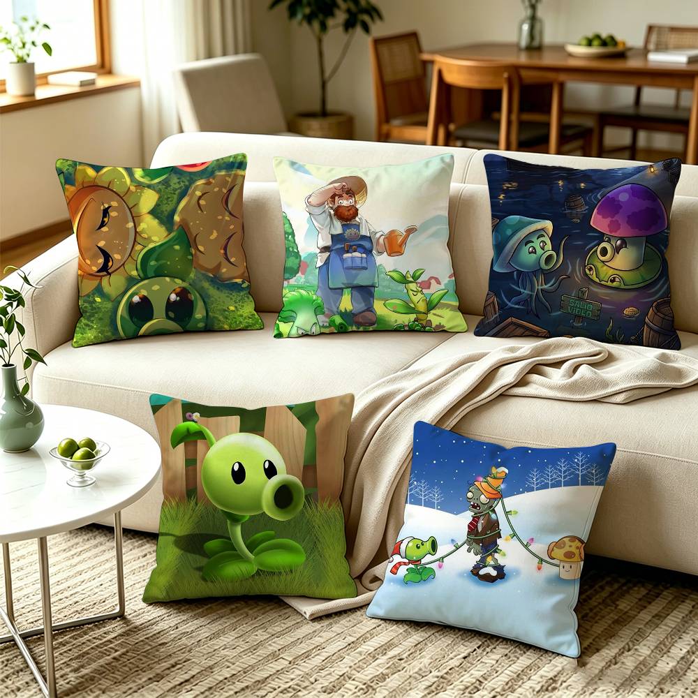PPVZ Plants vs Zombies Plant Zombie Square DoubleSided printed Pillow Case Bedroom Bedside Pillow Sofa Cushion Cover