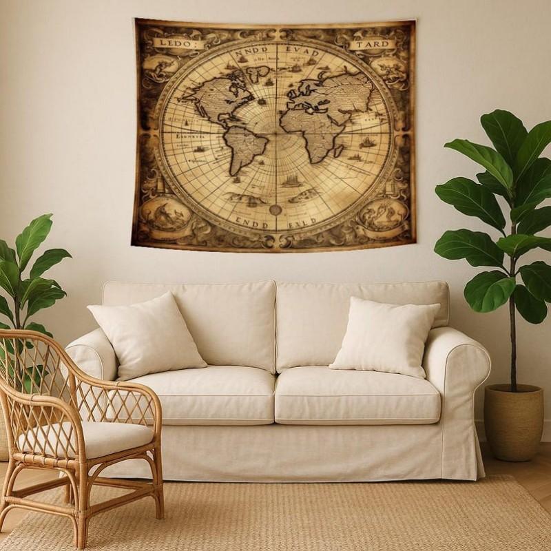 aesthetic map tapestry Lounge Game room Living Room Decor Wall Hanging Tapestry tapestry Home Decor Aesthetic 100X70CM
