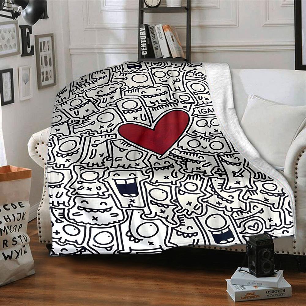1pc Monster Print Blanket Warm,Perfect for Camping And Travel, Making It a Great Gift for Any Season yy250904170