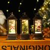 Santa Claus Light-Up Phone Booth Lantern: Christmas Tabletop Oil Lamp Ornament
