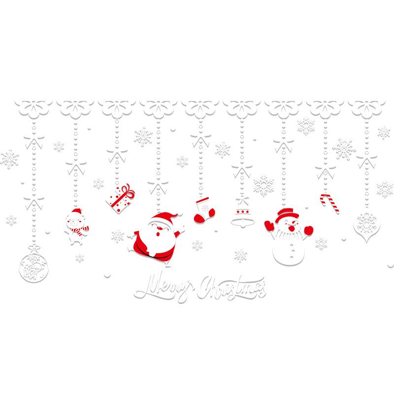 Weihnachtsmann Atmosphäre Dekorative Fenstergitter, Glasfliesen, Schneemann Statische Aufkleber