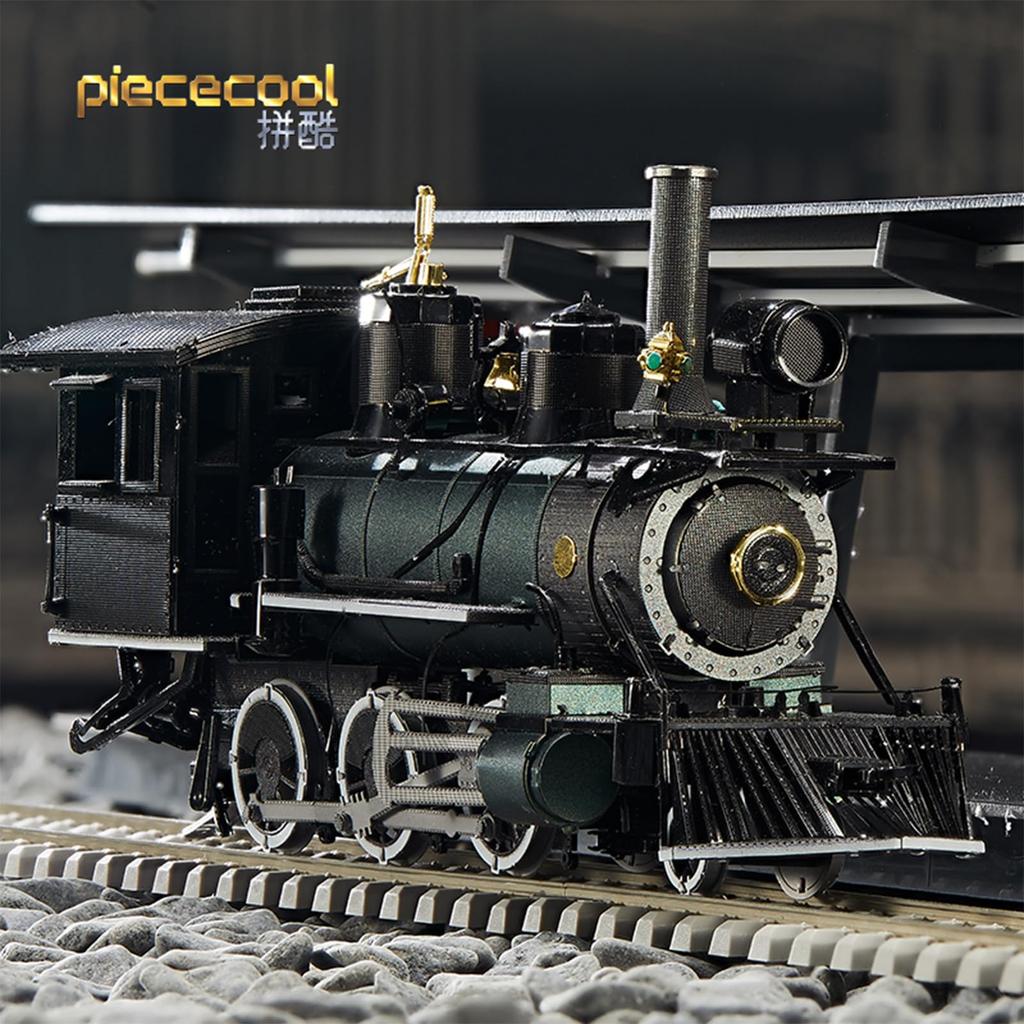 Piececool 3D Puzzle, Metal, MG-Type Steam Locomotive, Assembly Required, No Glue Required, 3-Star Difficulty, Intermediate/Adult, Collectible