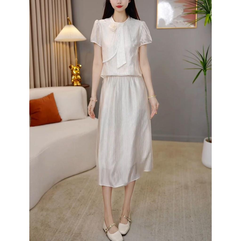 Summer Two Piece Set Lace Hollow Out Top and Skirt Fashionable Outfit Unique Design