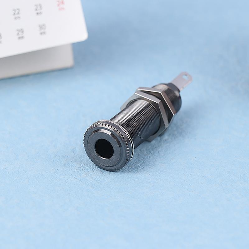 1/4 Inch Output Straight Tube Style Anti-noise Audio Jack Brass Electric Guitar Bass Jack Plug 6.35mm Socket Stereo