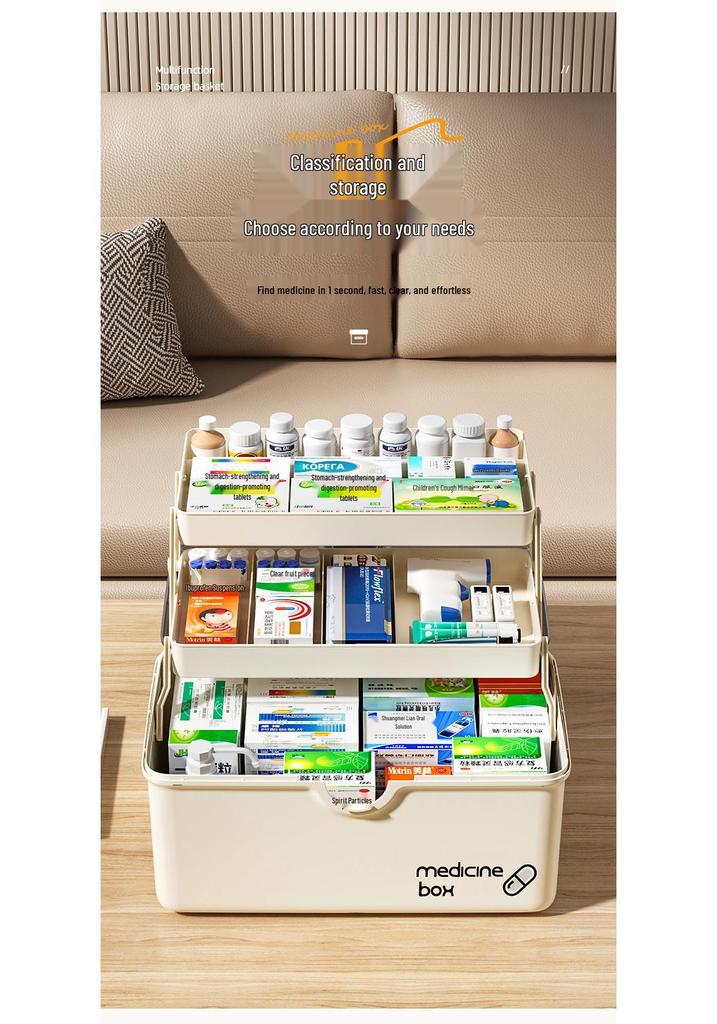 Große Familien-Erste-Hilfe-Medikamentenbox mit Griff für den Heimgebrauch