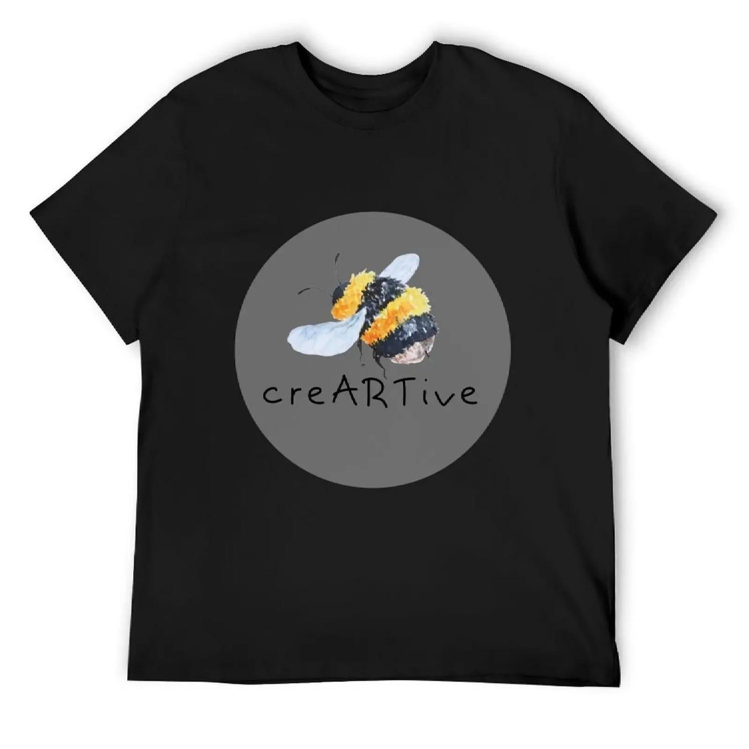 

Футболка Bee CreARTive Роскошная мужская базовая футболка Мешковатые футболки Футболка мужская S чёрный