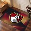 Bournemouth Football Print Crystal Velvet Rug, Comfortable Water Absorbent Non Slip Indoor Floor Carpet