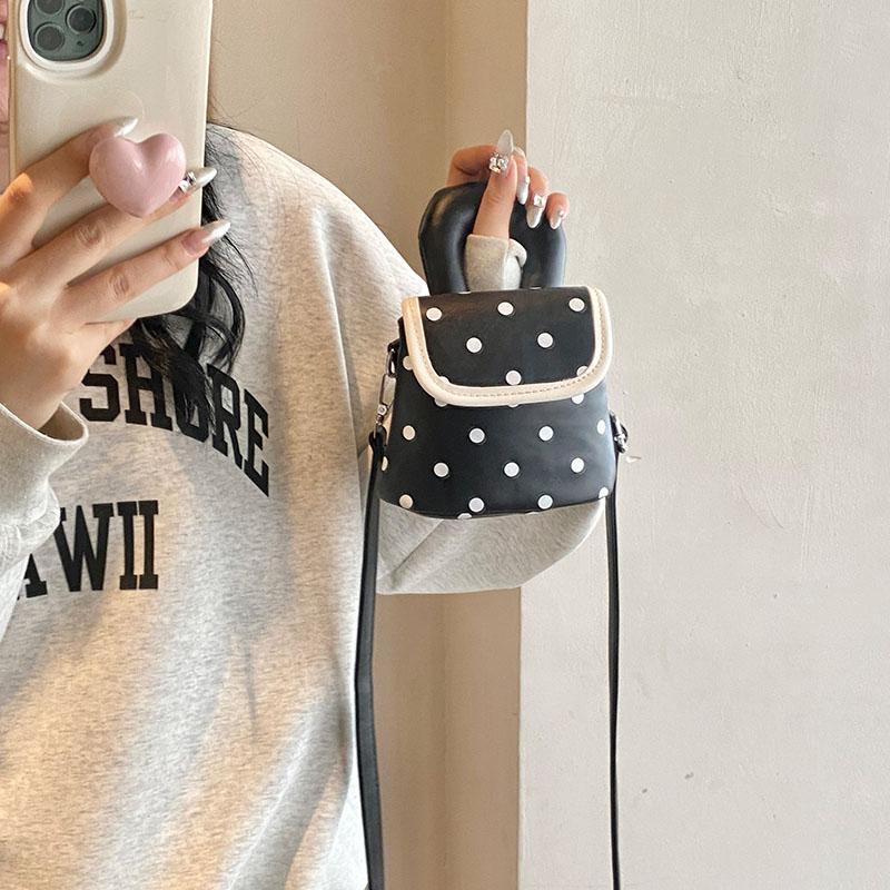 Mini bag Wave Point bucket bag  new fashion popular handbag women's bag PU material feel excellent lovely design