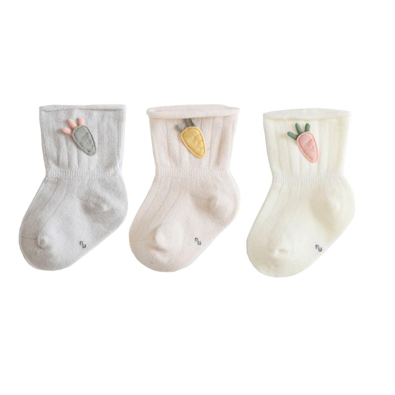 3Pair/lot New Baby Socks Cotton Cartoon Carrot Newborn Boys and Girls Foot Socks