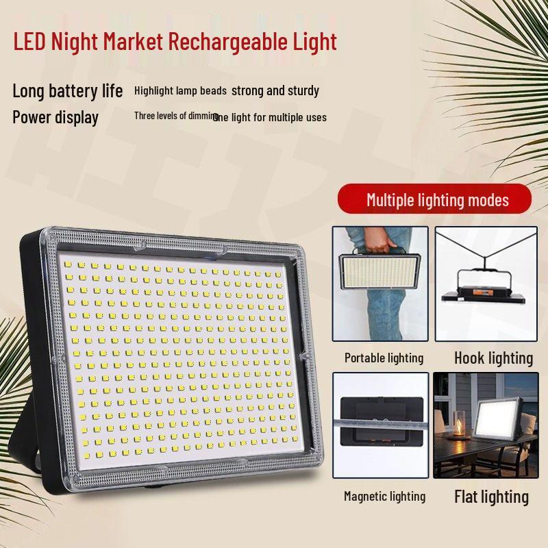 Rechargeable LED Night Market Stall Lamp: Super Bright Outdoor Lighting with Emergency Power Outage Support.