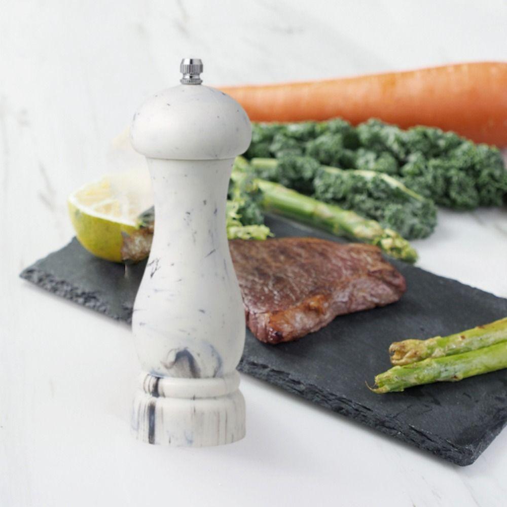 2pcs 6 Inch Salt Pepper Mill Manual Spices Bottle Marbled Salt Pepper Grinder  Restaurant