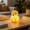 LEDowa Sowa Lampka Nocna Mała Żywiczna Sowa Lampka Nocna 3D Ptak Lampa Stołowa do Sypialni Salonu Jadalni Pokoju Dziecięcego Biura Dekoracja Domu