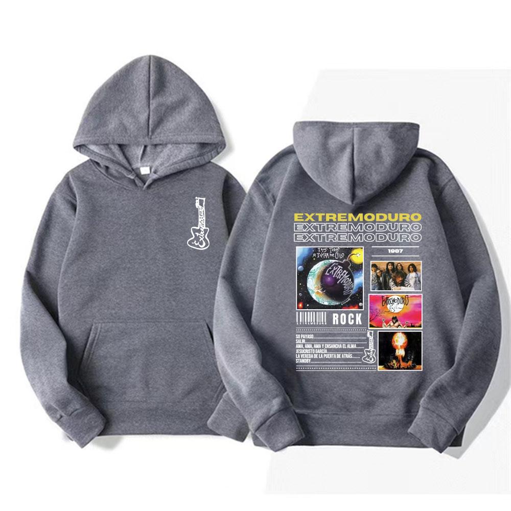 Rock Band EXTREMODURO Tour 2025 Cover Print Hoodie Men Women Fashion Vintage Long Sleeve Hoodies High Quality Fleece Sweatshirts