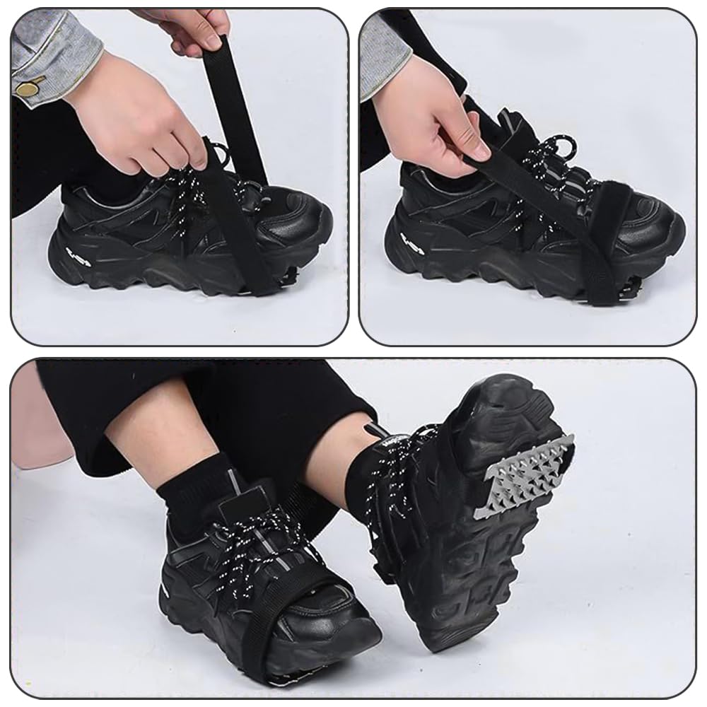 LKCCTK Removable Ice Shoe Easy to Quick Suitable for Icy and Suitable for Various Footwear Unisex 26-Point Spikes, Anti-Slip Soles, Install,