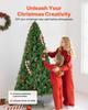 Christmas Tree, 1.8m Artificial Xmas Tree, Full Holiday Decor Trees with 1250 Branch Tips & Sturdy Metal Base for Home Party Office Decoration