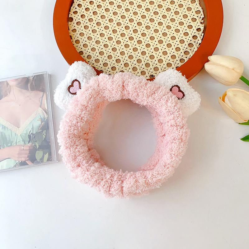 

1 шт. Мягкий флис Милые повязки для волос в форме сердца Девочки Прекрасные повязки на голову Розовая резинка для волос
