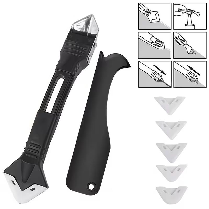 Caulk Remover Tools Kit, Grout Removal Tool, Sealant Finishing Tool, Glue Angle Scraper Tool For Window And Sink Renovations