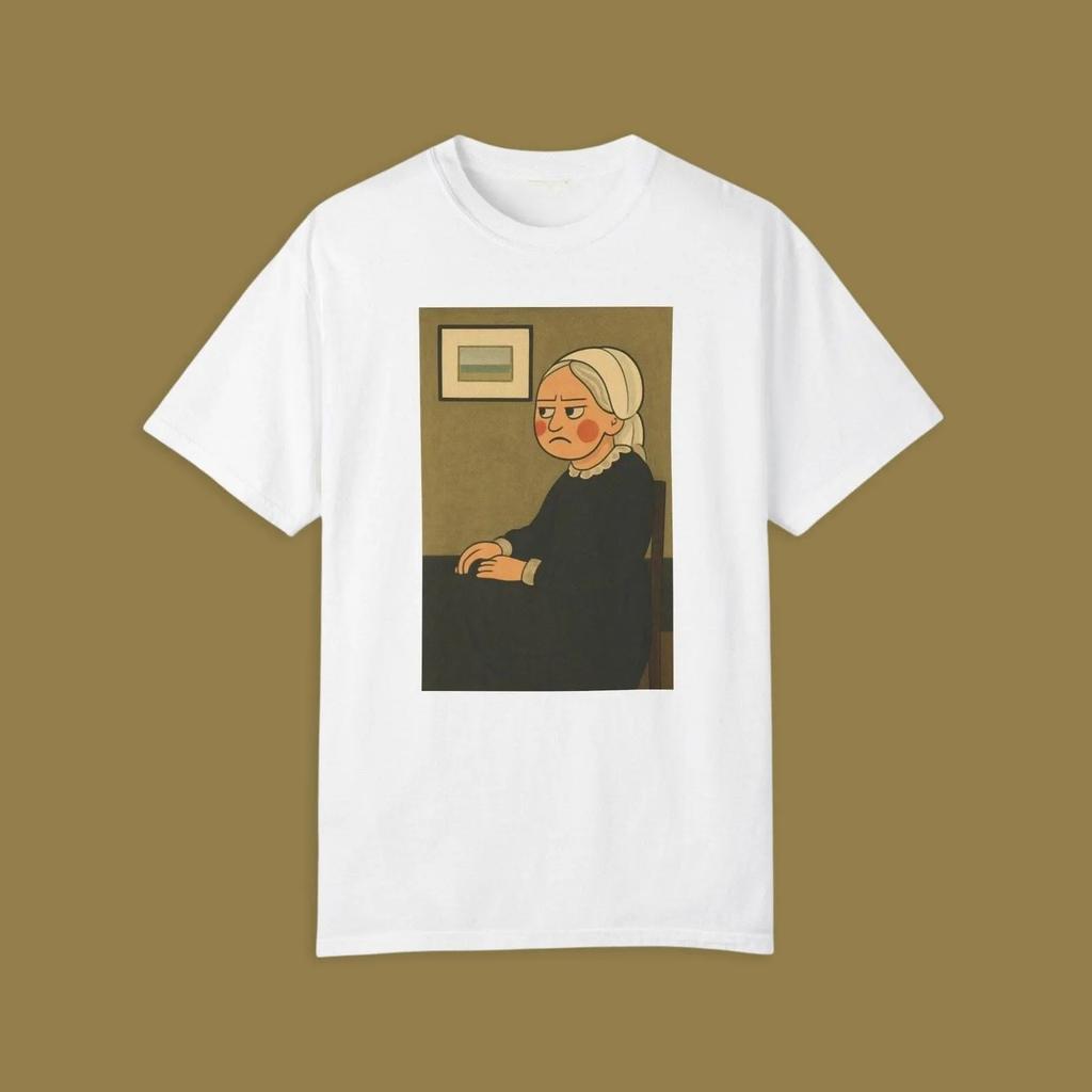 Modisches Grumpy Whistler's Mom T-Shirt, Unisex Grafik-T-Shirt, Boho-Style Shirt, Vintage-inspiriertes Oberteil, Perfektes Geschenk für Kunstliebhaber