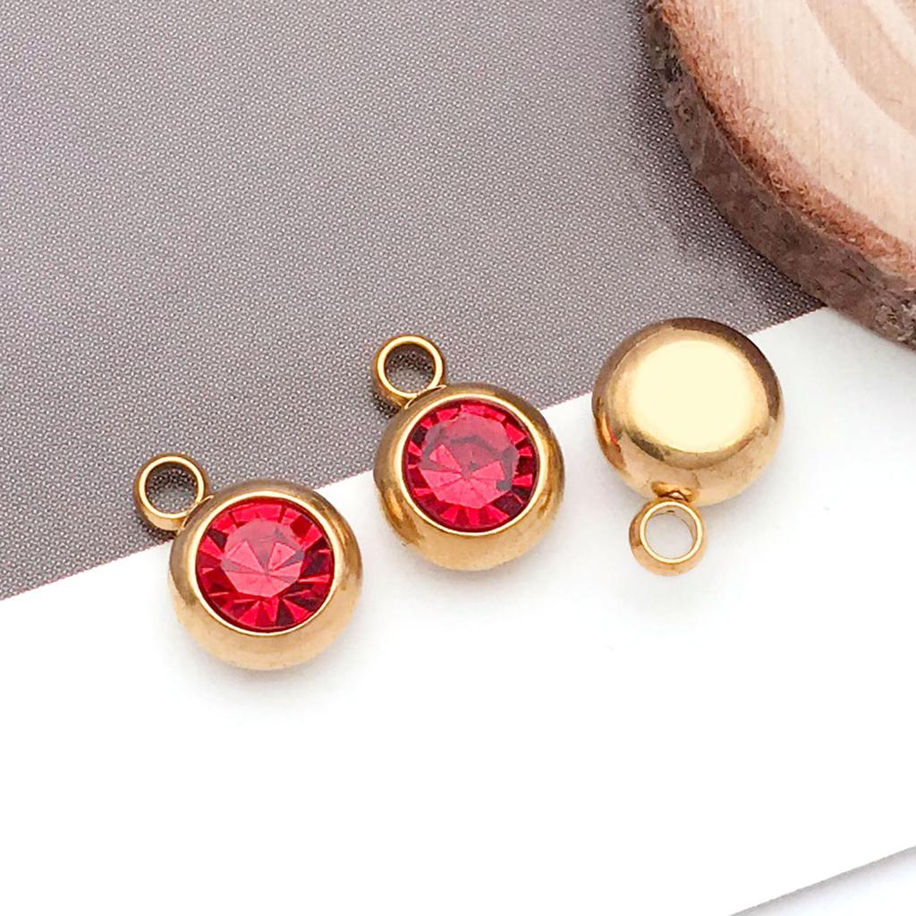 DIY alloy jewelry accessories inlaid with colored diamonds, twelve-star birthstone, birthstone, zodiac stone necklace, bracelet, small pendant.