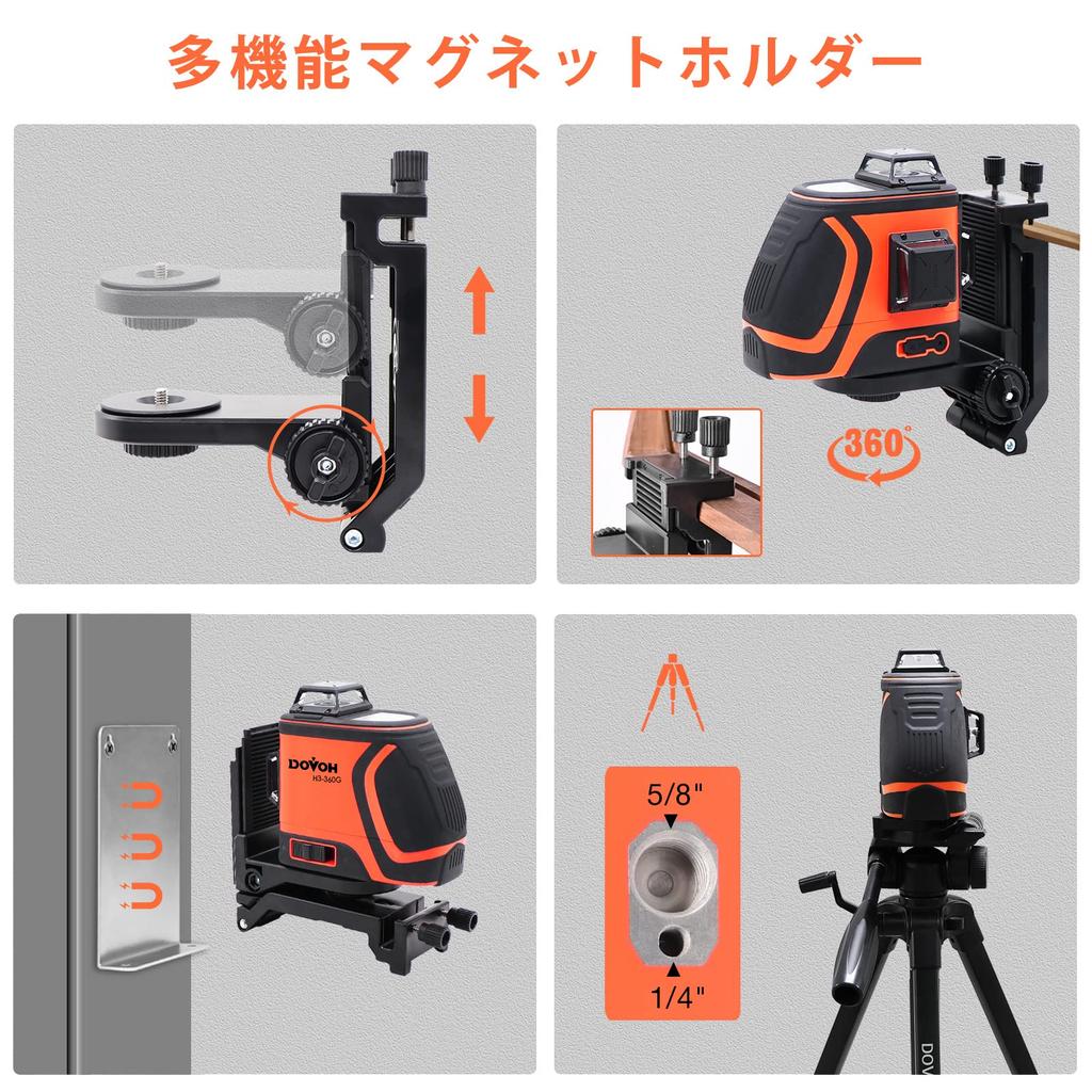 DOVOH Laser Outdoor 110mW Laser for Automatic Receiver Compatible H3-360G Level, Use, High-Brightness Level, 360° Full-Line, High-Precision,