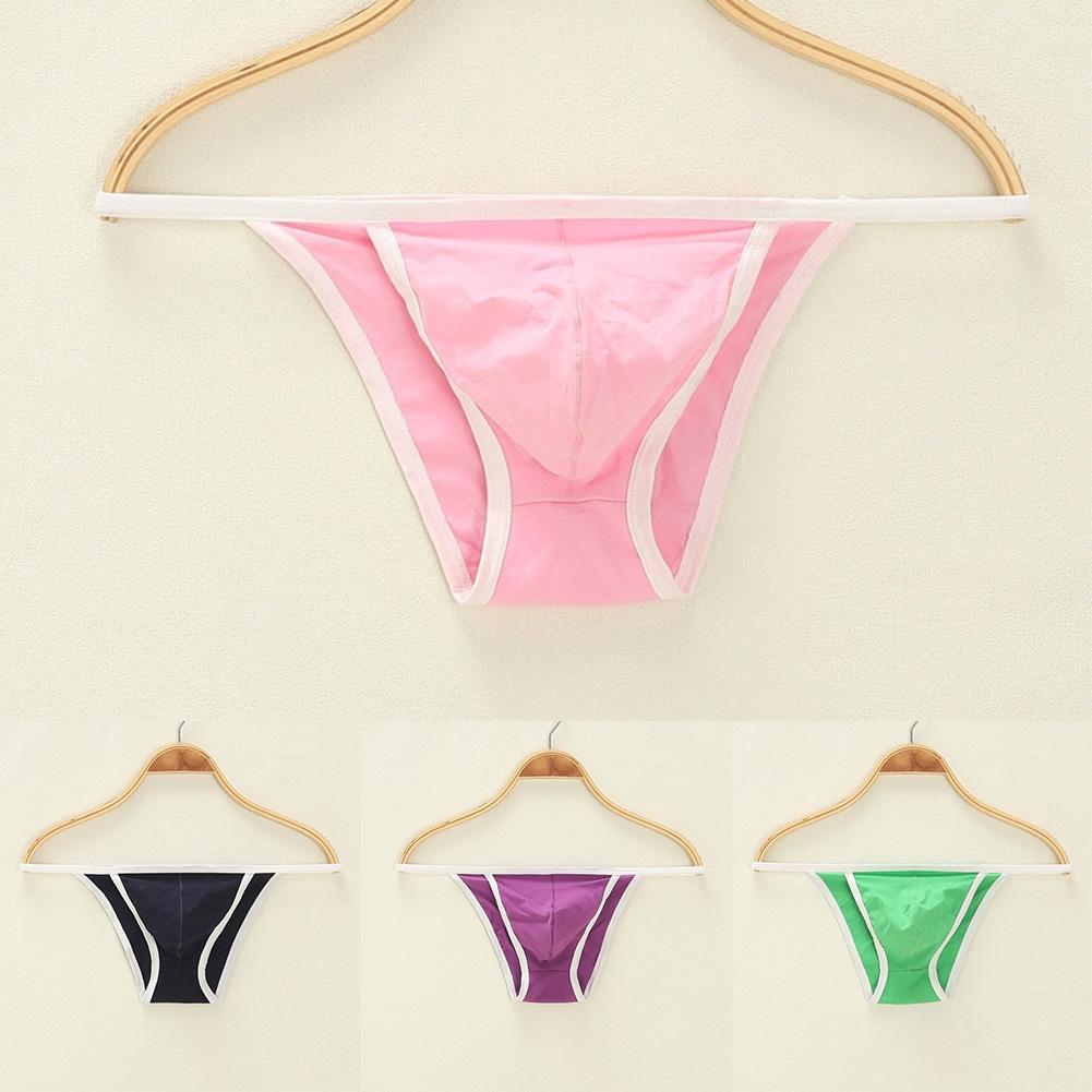 Solid Mens Underwear Stretch Underpants Bikini Breathable