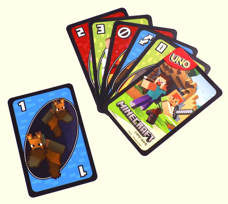 UNO Minecraft Edition: Genuine Mattel Playing Cards for Casual Multiplayer and Happy Party Games.