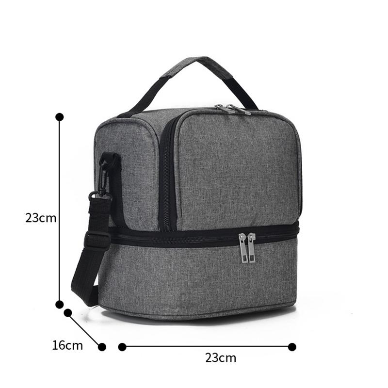 Borsa da picnic portatile a doppio strato Borsa da pranzo con isolamento termico per frigorifero Borse per alimenti Bento Contenitore da campeggio Dispositivo di raffreddamento per bevande