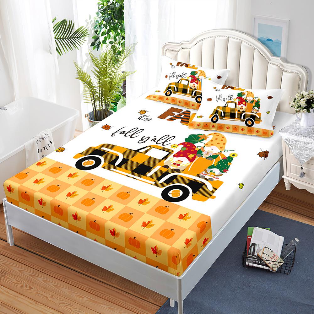 

Three-Piece Mattress Set Fallen Leaves Autumn Bedspread Pillowcase Mattress Protective Cover Sheet 100*190*40cm*1 Pillowcase 51*75cm*1