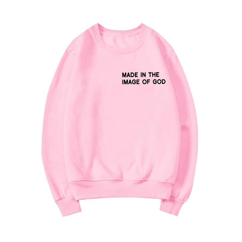 Christian Sweatshirt Made In The Image of God Sweatshirts Faith Shirt Jesus Hoodie Bible Verses Crewneck Sweatshirt Women Tops