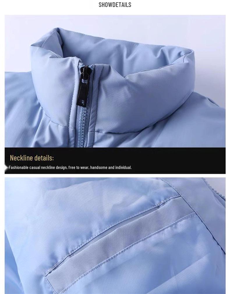 2024 Winter Fashion Unisex Stand-Up Collar Cotton-Padded Jacket - Warm, Thickened, Loose Fit
