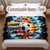 Soccer Theme Soft Blanket Personalized Custom Name Text Print Warm Blanket Home Sofa Bedroom Decor
