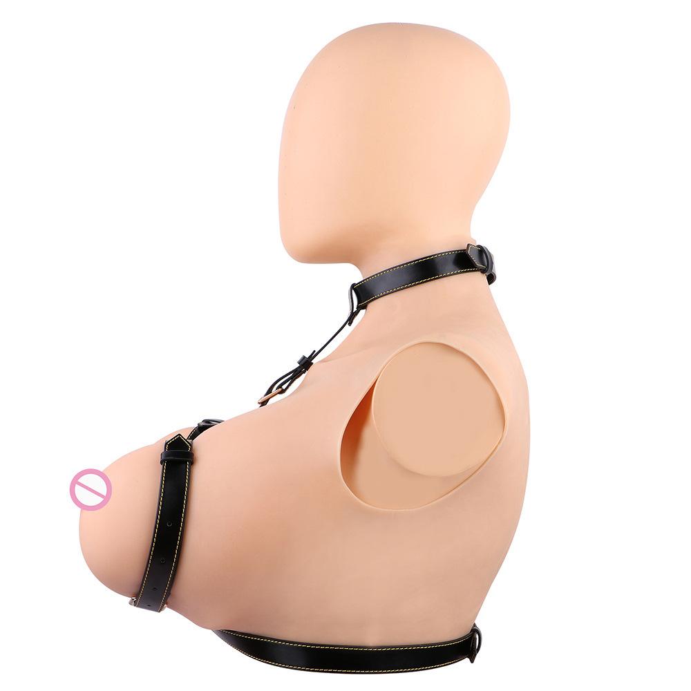 Leather Nipple Clamps Chain Black Wearable Bra BDSM Lingerie Adult Couples Flirting Toy