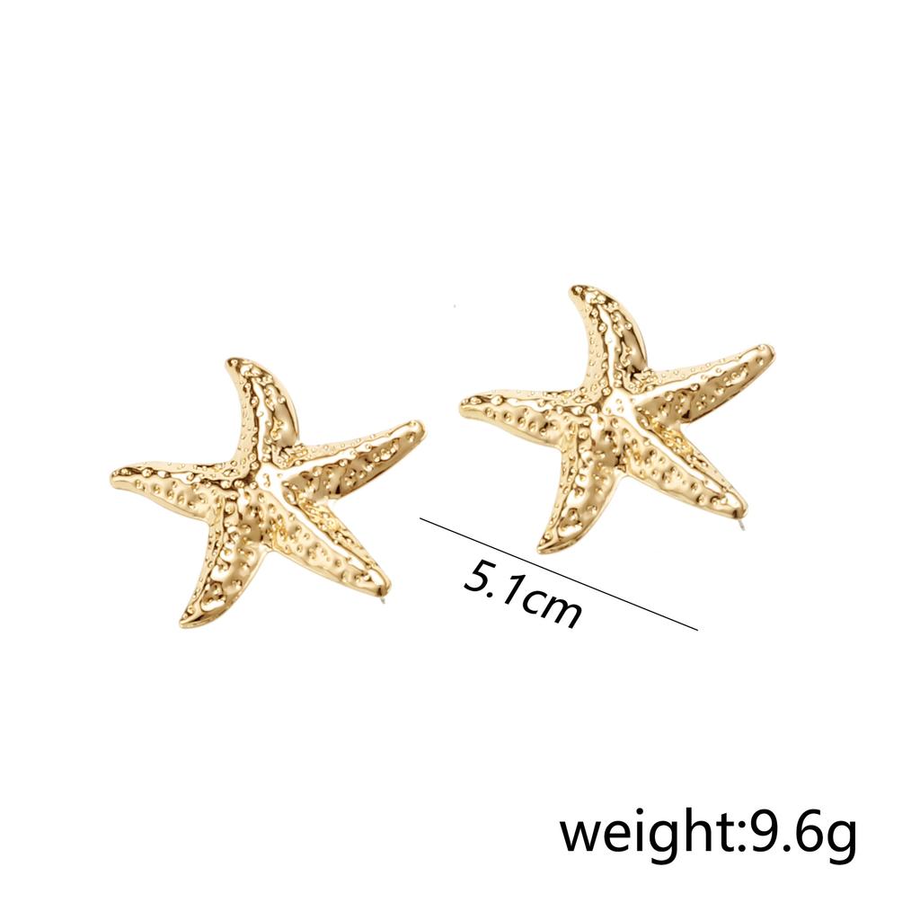 Temperament exaggerated starfish necklace fashion seaside vacation style earrings metal suit accessories women