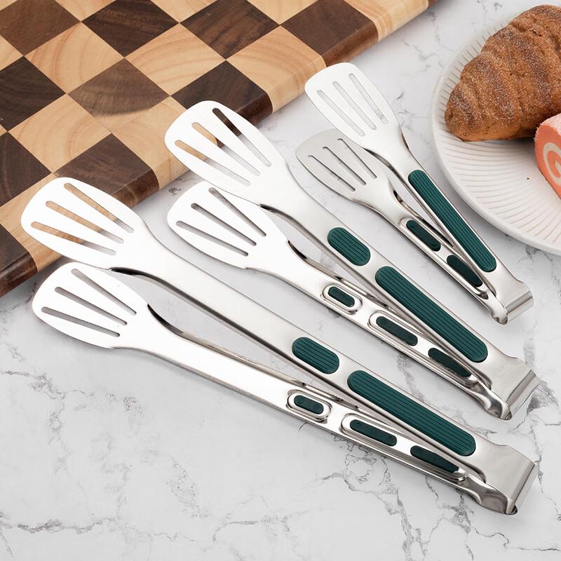 Lijia Stainless Steel Green Handle Food Tongs