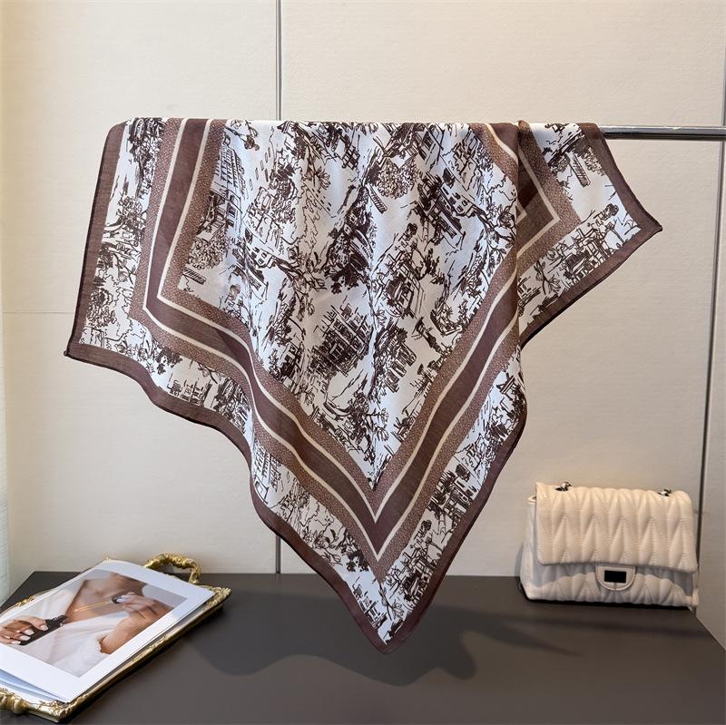 Роскошные Квадратные Шарфы Для Женщин Мягкий Пятнистый Шейный Платок Шаль Накидка Элегантный Платок-Бафф Банданы Модный Хиджаб Для Пляжа Путешествий