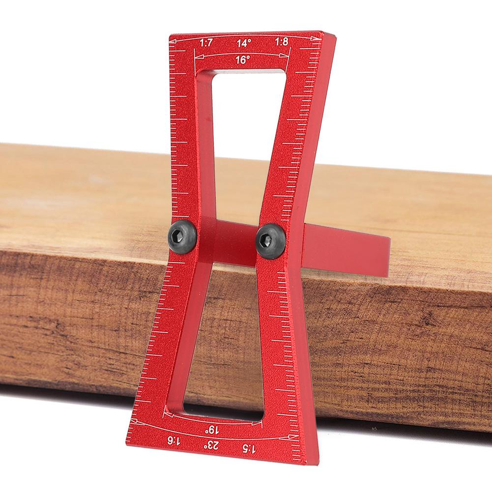 DIY Woodworking Dovetail Ruler Marker Wood Joints Gauge Guide Tool (1:5 1:7, 1:6 1:8) (Red)