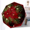1pc Christmas, Poinsettia, Holiday Decor Umbrella with Plastic Handle,Compact & Stylish,Suitable for All Seasons YS331074
