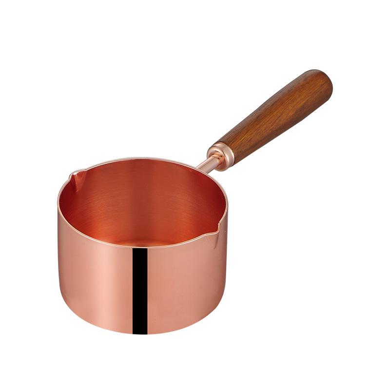 304 Stainless Steel Sauce Cup with Wooden Handle, Custom Logo, Multiple Specifications - Ideal for Steakhouses & Restaurants.
