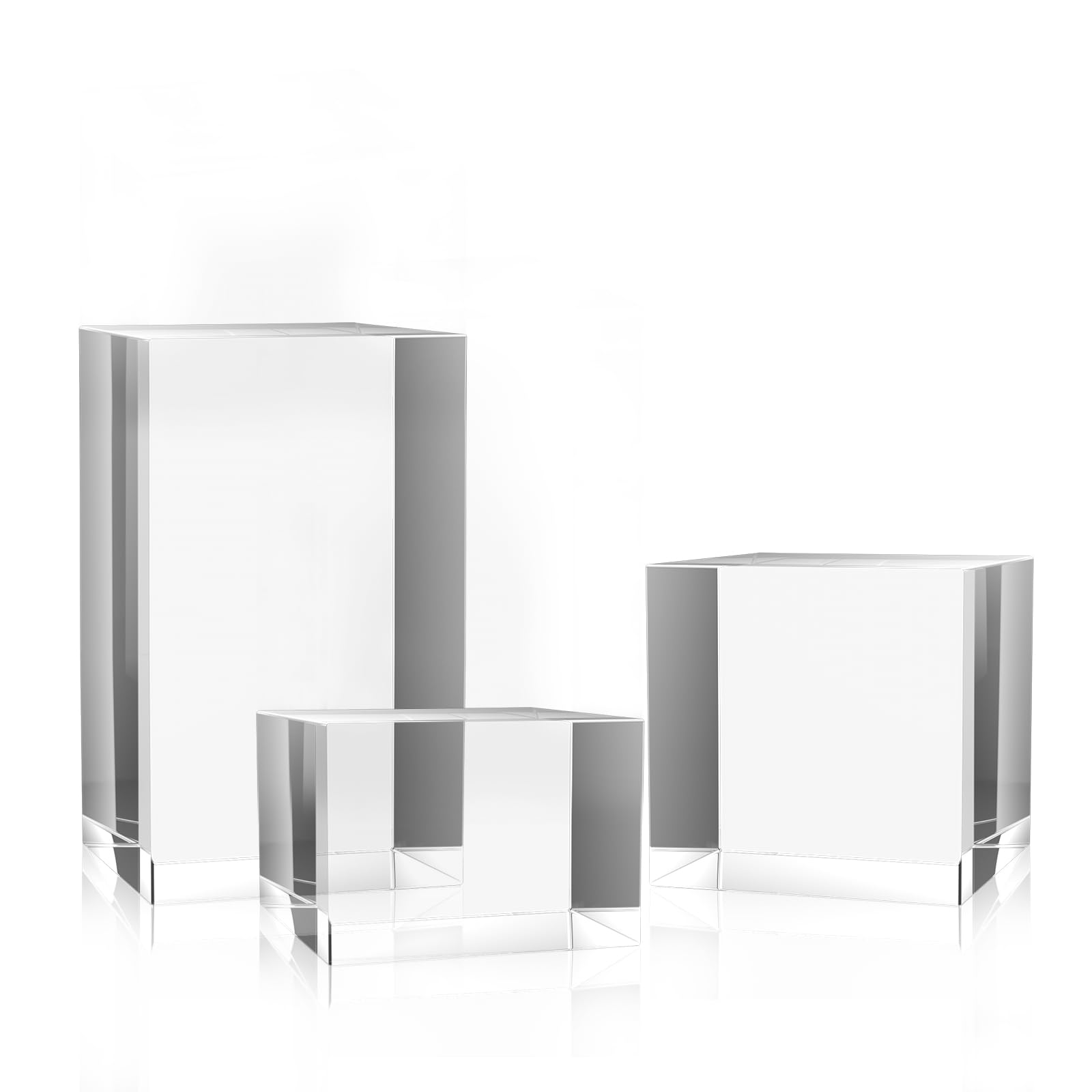 Подставка-дисплей Акриловая основа Куб, Полностью прозрачная, Подставка для демонстрации, Акриловая основа, Реквизит для фотосъемки (3 Размеры)