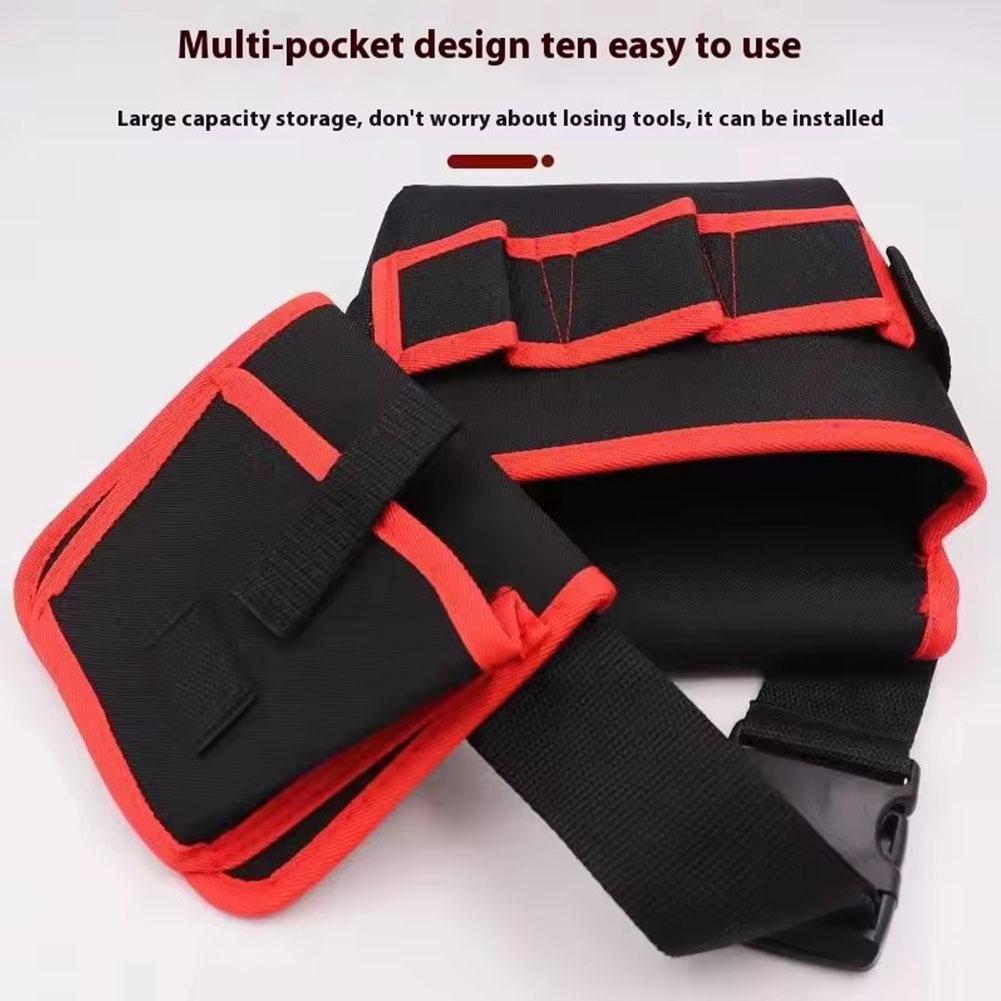 Rotating Electrician Tool Bag Adjustable Waterproof Waist Belt Pouch Multiple Pockets Thicken Tools Storage Bag