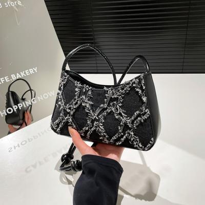 Large-capacity Tote Bag Women's 2025 New Handbag Niche Foreign-style Texture Rhombus Commuter Shoulder Messenger Bag