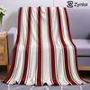 Burgundy Cream Vertical Stripe Ultra Soft Sherpa Fleece Blanket Fluffy Warm Halloween Throw for Couch Bedroom Gift All Season