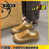 Cowhide version leather retro women's shoes soft-soled mother single shoes 2025 spring and summer new thick-soled casual beanie white shoes
