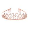 16th Birthday Crown Headband Rhinestone Digital Crown Headband Hair Accessories Birthday Party Supplies