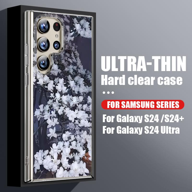 

Чехол с узором «Цветы на дереве» для Samsung Galaxy S26 S25 S24 Ultra S23 S21 FE S22 Plus A53 A54 A34 A15 A25 A35 A55 A26 A36 A56 5G Тонкий Прозрачный Жесткий Чехол Samsung S24 Plus прозрачный