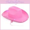 Led Light Cowboy Hat For Party Supplies With Pink Edging And Sewn Fabric For Girls Gift