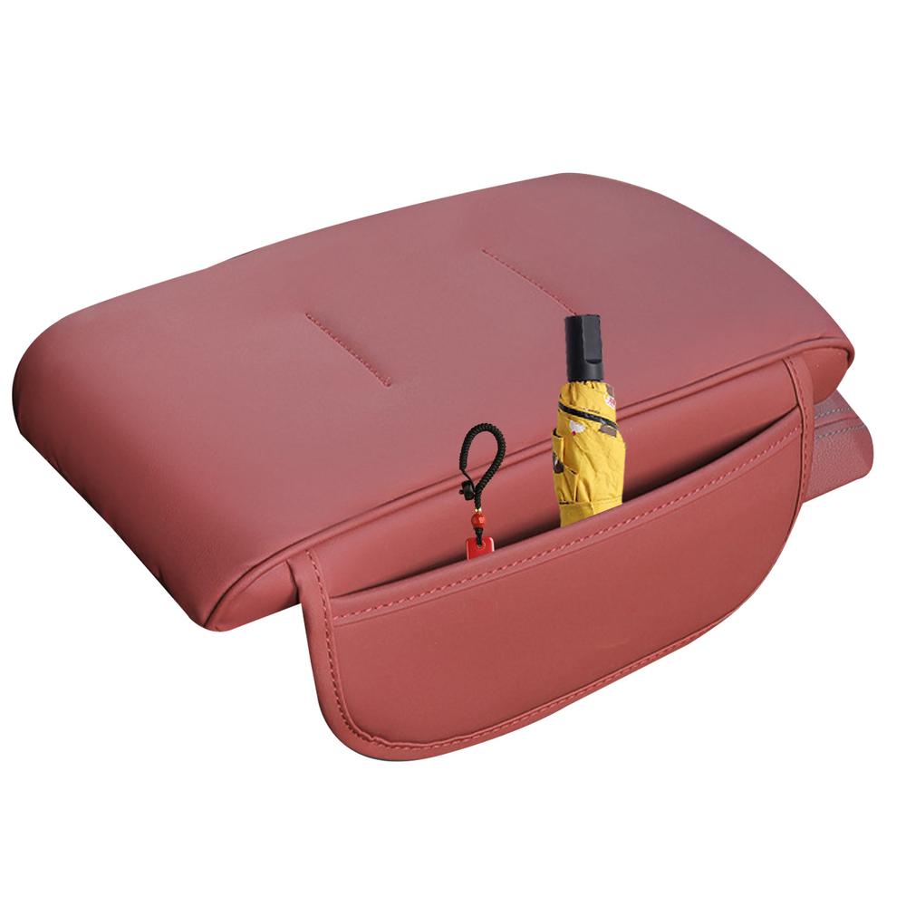 Car Armrest Cushion Center Console Artificial Leather Cushion Pad With Memory Foam Waterproof Elbow Rest With Side Storage
