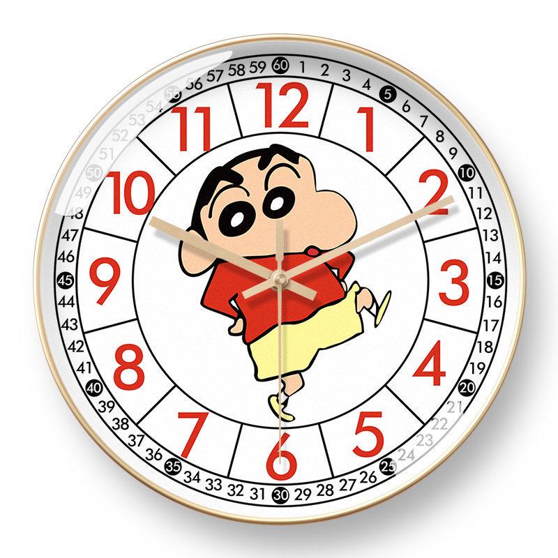 Shin-chan Cartoon Wall Clock: Stylish, Silent, Radio-Controlled for Living Room
