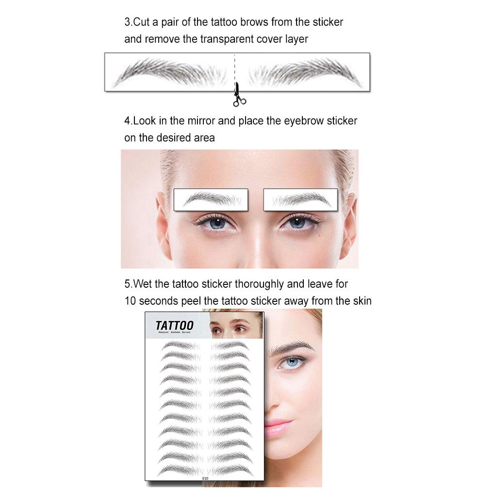Wear-resistant Women Eyebrow Sticker Single-use Stereo Decal Various-shaped False Eyebrow Decoration Lightweight Stickers