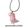 Stylish Long Chain Necklace Resin Dinosaur Pendant Neckchain for Women and Men Vintage Jewelry Unique Animal Accessory